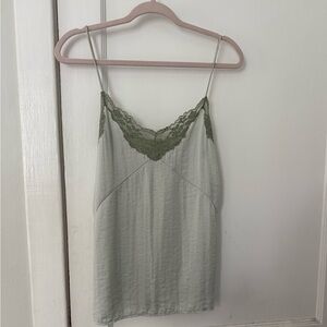 Zara Green Lace Trim Cami Top